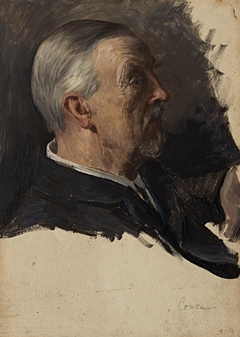 Portraitstudie Alexander Conze. Entwurf zu dem verschollenen Gemälde "Letzte Sitzung der Preußischen Akademie der Wissenschaften im alten Haus" by William Pape