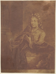 Portret van Godfried Schalcken by Jacob Houbraken