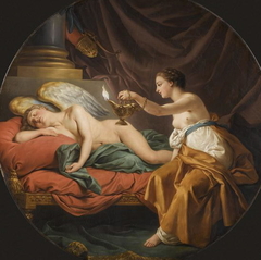 Psyche surprising sleeping Cupid by Louis-Jean-François Lagrenée