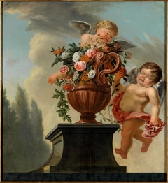 Putti met vaas en bloemen by Jan Abel Wassenbergh