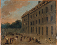 Récréation des prisonniers à Saint-Lazare : la partie de ballon by Hubert Robert