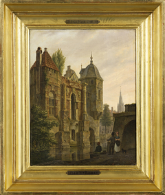 Renaissance slot, omgeven door gracht by Bartholomeus van Hove