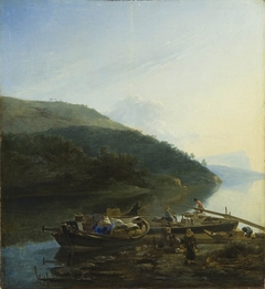 Riverscape with Laden Boats by Adam Pynacker