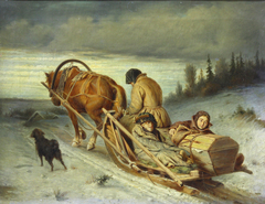 Rural funeral by Vasily Perov