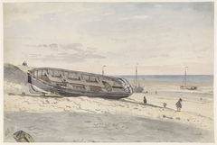 Schuiten op het strand by Willem Anthonie van Deventer