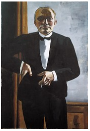 Self-Portrait in Tuxedo by Max Beckmann