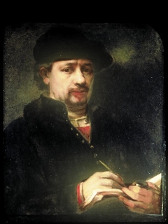 (Self-)Portrait of Rembrandt with a sketchbook by Rembrandt