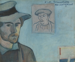 Self-Portrait with Portrait of Gauguin by Émile Bernard