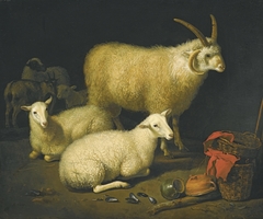 Sheep in a Stable by Aelbert Cuyp