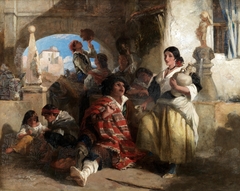 Spanish peasants at the well by John Phillip