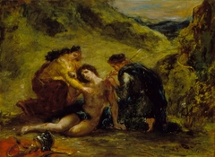 St. Sebastian with St. Irene and Attendant by Eugène Delacroix