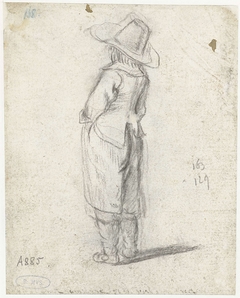 Staande jongen, van achteren gezien by Harmen ter Borch