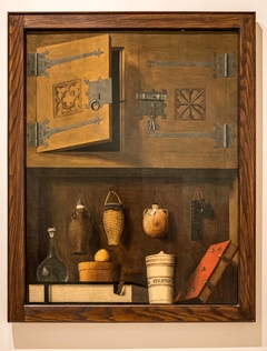 Still Life with Bottles and Books by Anonymous