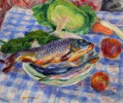 Still life with carp. by Józef Pankiewicz