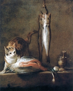 Still Life With Cat and Fish by Jean-Baptiste-Siméon Chardin