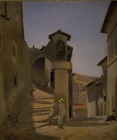 Street Scene in Subiaco, Italy by Julius Friedlænder