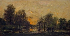 Sunset by Charles-François Daubigny