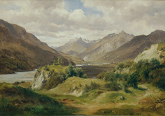 Tal mit Gebirge by Ludwig Halauska