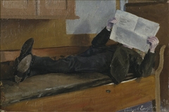 The Artist's Father, Reading a Newspaper by Albert Engström