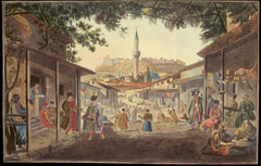 The Bazaar at Athens by Edward Dodwell