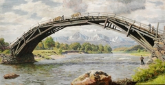 The bridge and the mountains by Niels Skovgaard