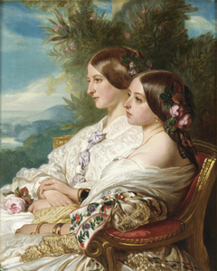 The cousins: Queen Victoria and Victoire, Duchesse de Nemours by Franz Xaver Winterhalter