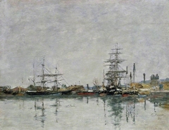 The dock at Le Havre by Eugène Boudin