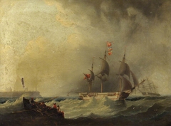 The East Indiaman Hotspur leaving the Tyne on her maiden voyage, 1851 by William Garthwaite