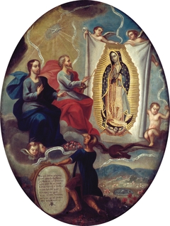 The Eternal Father Painting the Virgin of Guadalupe by Joaquín Villegas