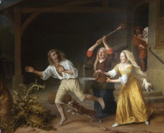 The expulsion of the prodigal son from the brothel by Lambert Doomer