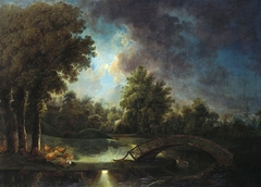 The Gardens at Kew by Moonlight by Johann Jakob Schalch