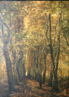 The old hornbeam alley. Tervueren by Hippolyte Boulenger