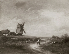 The Old Windmill by Jules Dupré