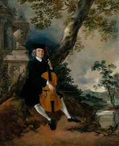 The Rev. John Chafy Playing the Violoncello in a Landscape by Thomas Gainsborough