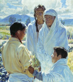 The Solemn Pledge, Taos Indians by Walter Ufer