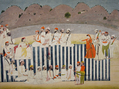 The son of Bahadur Singh watches a nautch by Anonymous