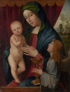 The Virgin and Child with an Angel by Anonymous