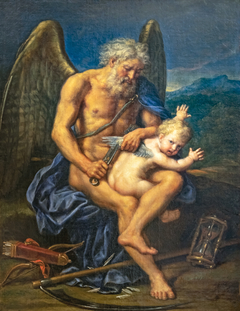 Time cutting the wings of Cupid by Pierre Mignard I