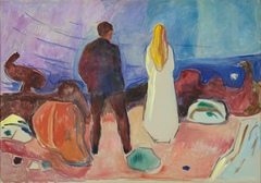 Two human Beings. The Lonely Ones by Edvard Munch