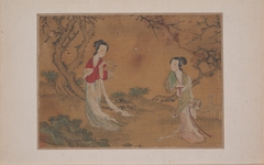 Two Ladies in Foreground of Landscape by Anonymous