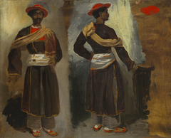 Two Studies of a Standing Indian from Calcutta by Eugène Delacroix