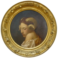 Tête de femme coiffée de corne de bélier by Jean-Léon Gérôme