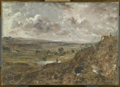 Vue de Hampstead Heath ; Effet d'orage by John Constable