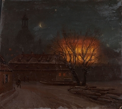 Winter Evening in Dresden by Knud Baade