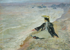 Woman near sea by Lev Alperovich