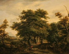 Woody Landscape with Figures and Sheep by Alexander Nasmyth