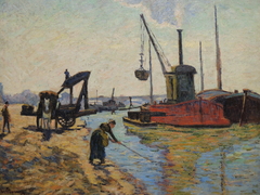 Work on the Pont National by Armand Guillaumin