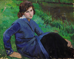 Young Woman by a River by Lothar von Seebach