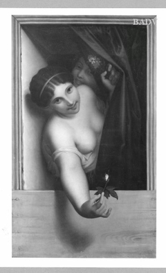 Zwei Mädchen am Fenster (Die Rosenknospe) by Antoine Wiertz