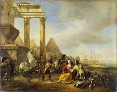 A Coast Scene with Classical Ruins by Jan Baptist Weenix